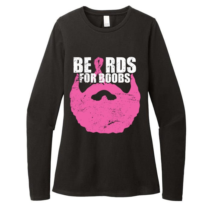 Beards For Boobs Breast Cancer Womens CVC Long Sleeve Shirt