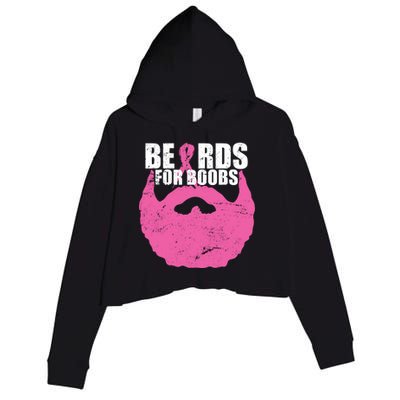 Beards For Boobs Breast Cancer Crop Fleece Hoodie