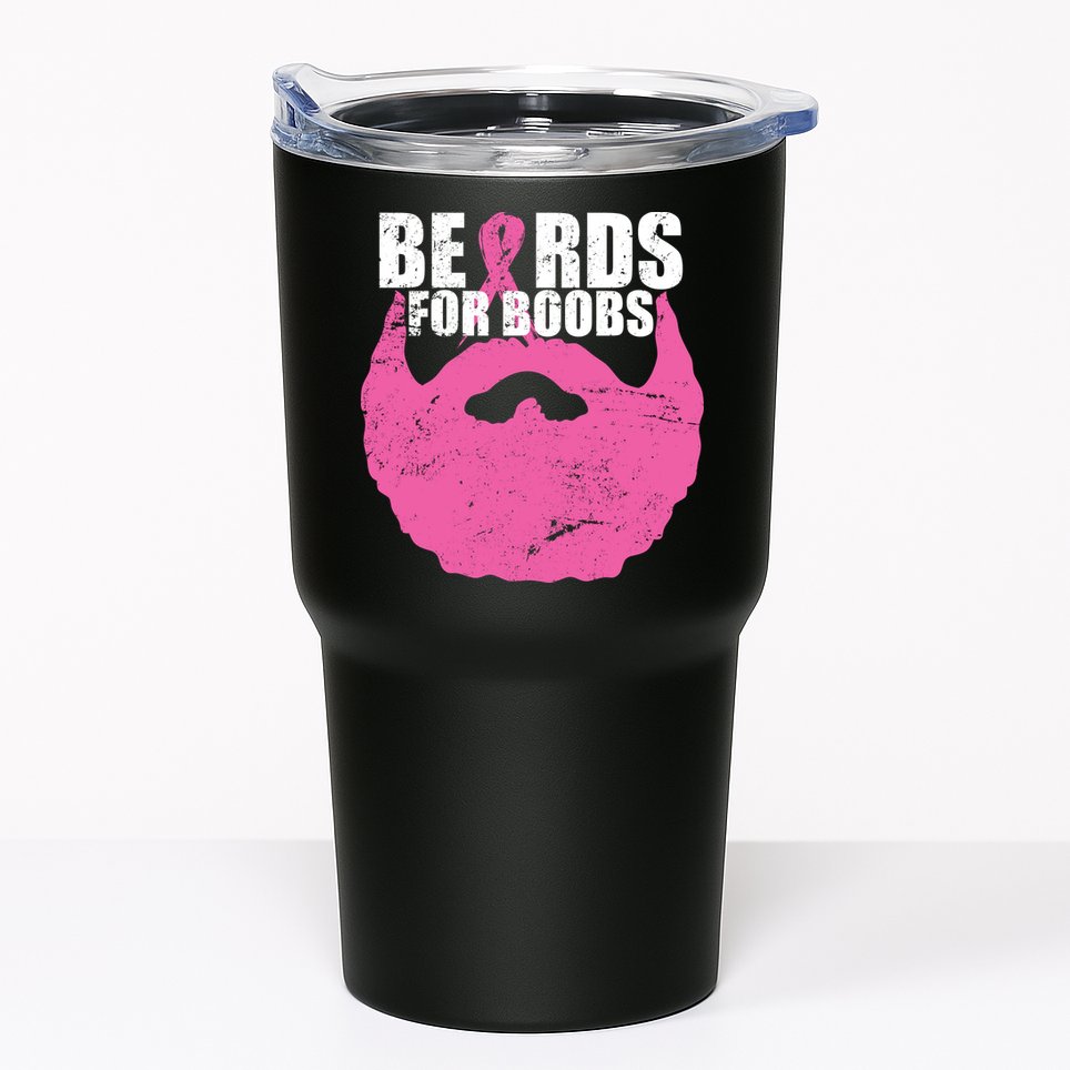 Beards For Boobs Breast Cancer Tumbler