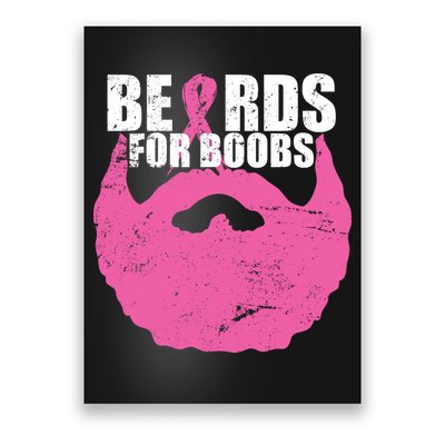 Beards For Boobs Breast Cancer Poster