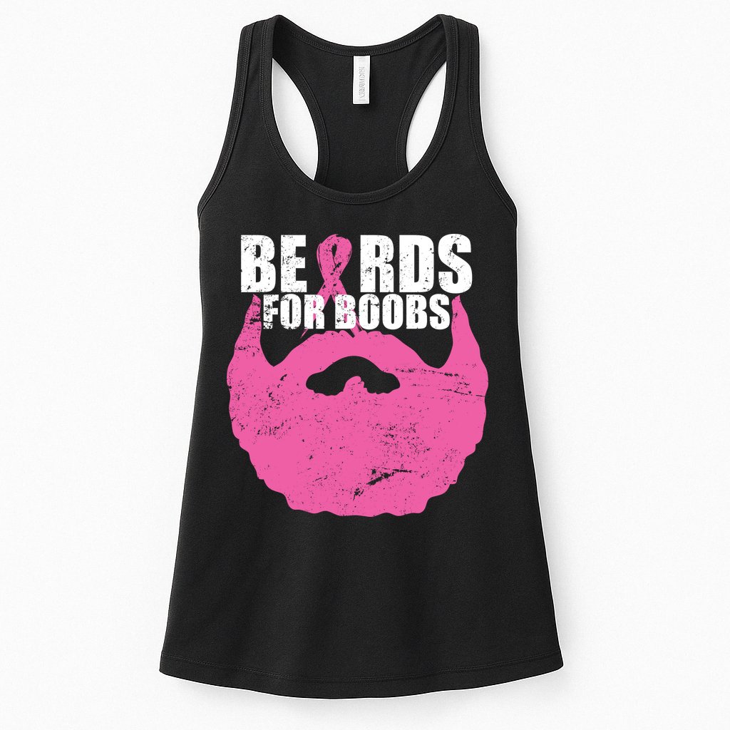 Beards For Boobs Breast Cancer Womens Tank Top