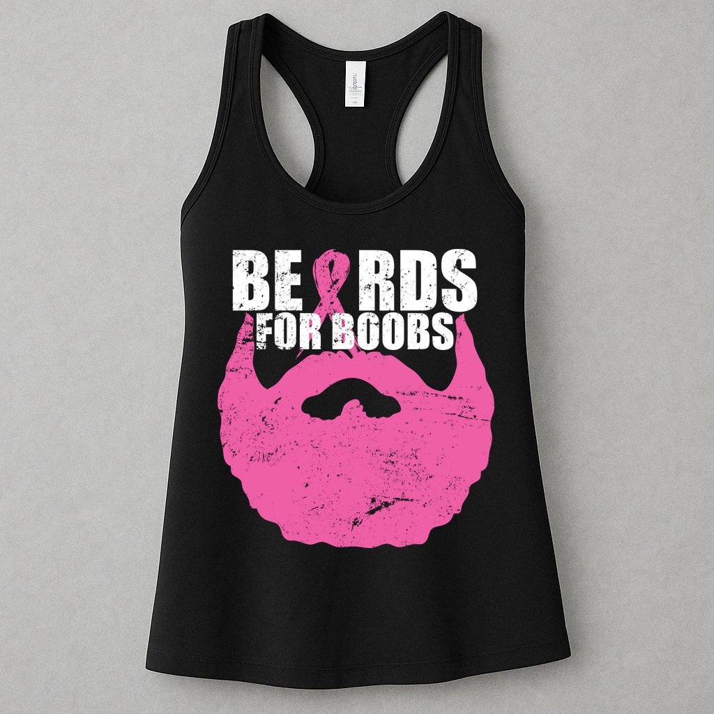 Beards For Boobs Breast Cancer Womens Tank Top
