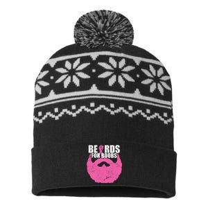 Beards For Boobs Breast Cancer USA-Made Snowflake Beanie