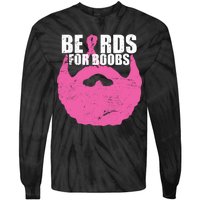 Beards For Boobs Breast Cancer Tie-Dye Long Sleeve Shirt