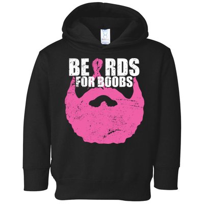 Beards For Boobs Breast Cancer Toddler Hoodie