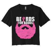 Beards For Boobs Breast Cancer Women's Crop Top Tee