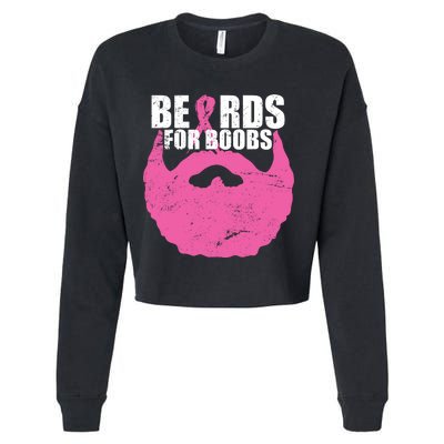 Beards For Boobs Breast Cancer Cropped Pullover Crew