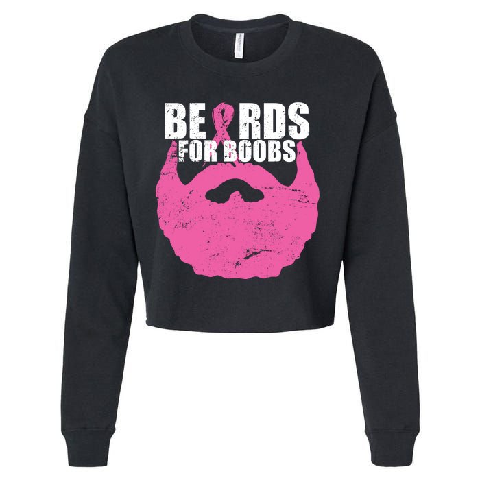 Beards For Boobs Breast Cancer Cropped Pullover Crew