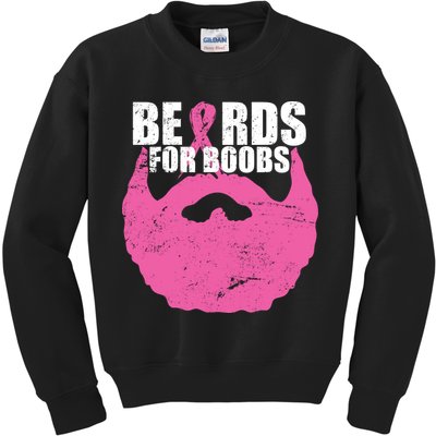 Beards For Boobs Breast Cancer Kids Sweatshirt