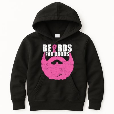 Beards For Boobs Breast Cancer Kids Hoodie