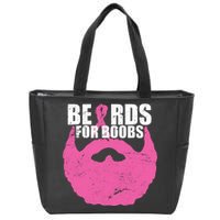 Beards For Boobs Breast Cancer Zip Tote Bag