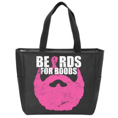 Beards For Boobs Breast Cancer Zip Tote Bag