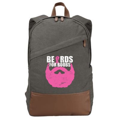 Beards For Boobs Breast Cancer Cotton Canvas Backpack