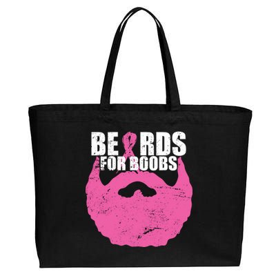 Beards For Boobs Breast Cancer Cotton Canvas Jumbo Tote