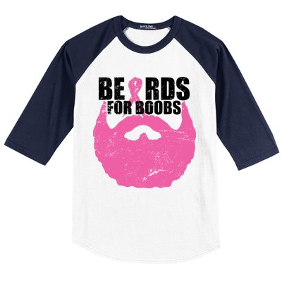 Beards For Boobs Breast Cancer Baseball Sleeve Shirt