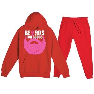 Beards For Boobs Breast Cancer Premium Hooded Sweatsuit Set