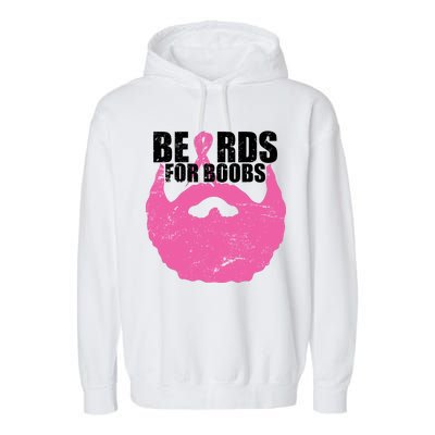 Beards For Boobs Breast Cancer Garment-Dyed Fleece Hoodie