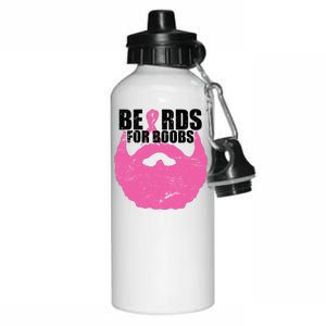 Beards For Boobs Breast Cancer Aluminum Water Bottle