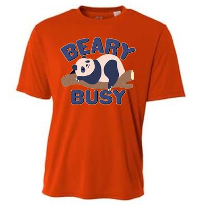 Beary Busy Cute Lazy Panda Cooling Performance Crew T-Shirt