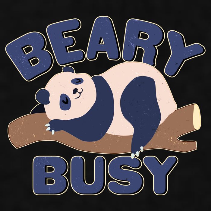 Beary Busy Cute Lazy Panda Ladies PosiCharge Tri-Blend Wicking Tank