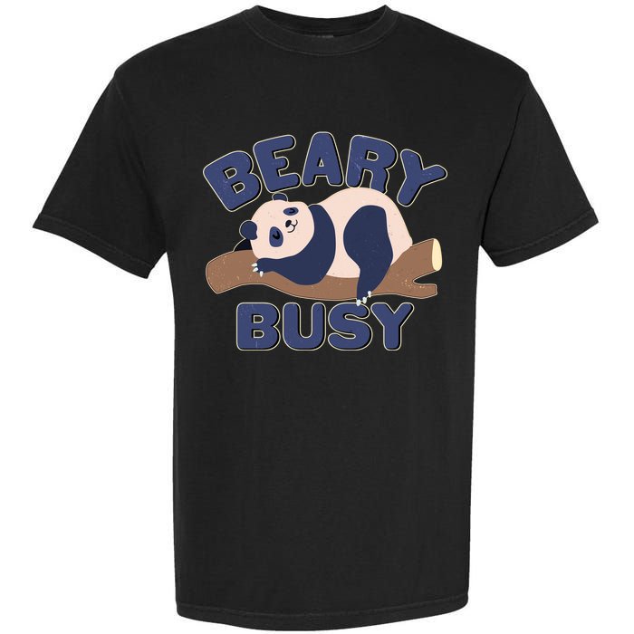 Beary Busy Cute Lazy Panda Garment-Dyed Heavyweight T-Shirt