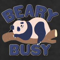 Beary Busy Cute Lazy Panda Garment-Dyed Heavyweight T-Shirt