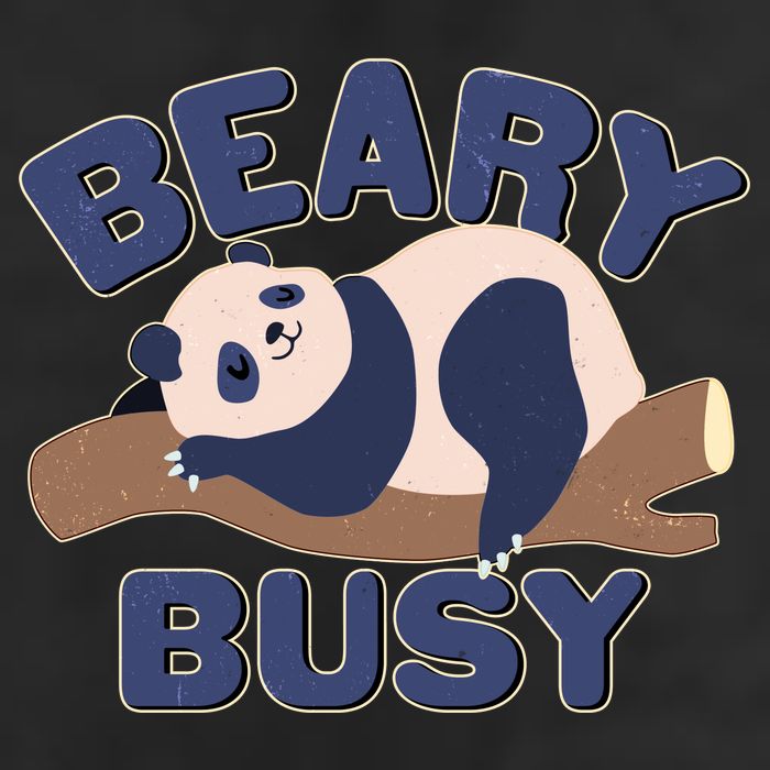 Beary Busy Cute Lazy Panda Garment-Dyed Heavyweight T-Shirt