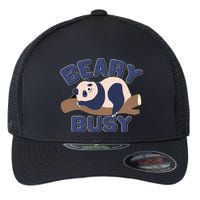 Beary Busy Cute Lazy Panda Flexfit Unipanel Trucker Cap