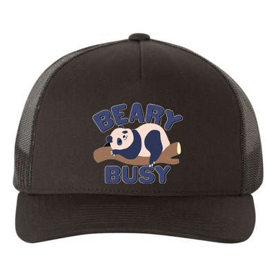 Beary Busy Cute Lazy Panda Yupoong Adult 5-Panel Trucker Hat