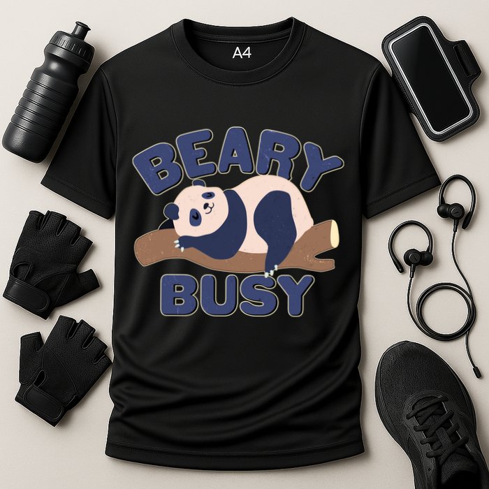 Beary Busy Cute Lazy Panda Performance Shirt