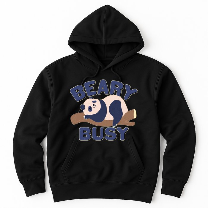 Beary Busy Cute Lazy Panda Hoodie