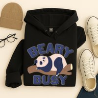 Beary Busy Cute Lazy Panda Hoodie