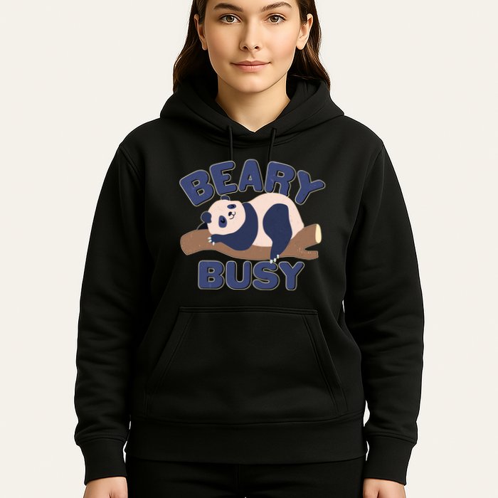 Beary Busy Cute Lazy Panda Hoodie