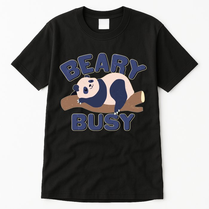 Beary Busy Cute Lazy Panda Tall T-Shirt