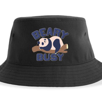 Beary Busy Cute Lazy Panda Sustainable Bucket Hat