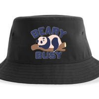 Beary Busy Cute Lazy Panda Sustainable Bucket Hat