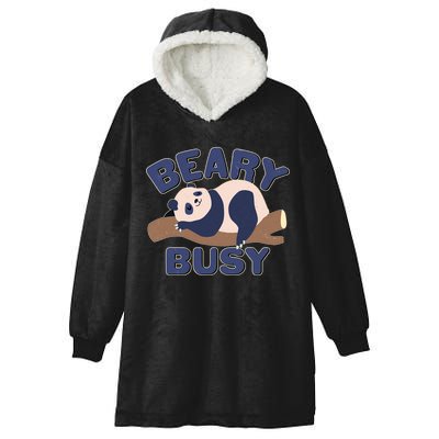 Beary Busy Cute Lazy Panda Hooded Wearable Blanket