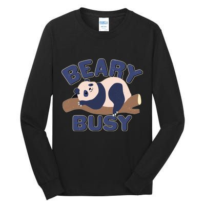 Beary Busy Cute Lazy Panda Tall Long Sleeve T-Shirt