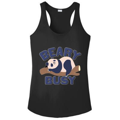 Beary Busy Cute Lazy Panda Ladies PosiCharge Competitor Racerback Tank
