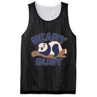 Beary Busy Cute Lazy Panda Mesh Reversible Basketball Jersey Tank