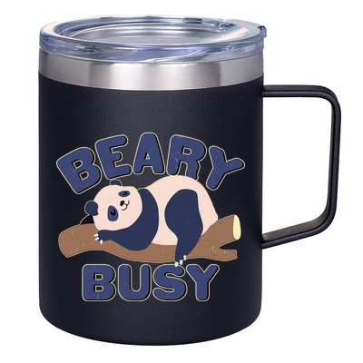 Beary Busy Cute Lazy Panda 12oz Stainless Steel Coffee Mug