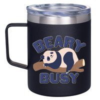 Beary Busy Cute Lazy Panda 12oz Stainless Steel Coffee Mug