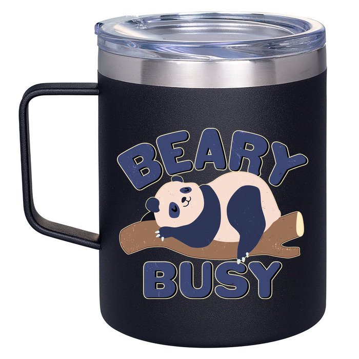Beary Busy Cute Lazy Panda 12oz Stainless Steel Coffee Mug