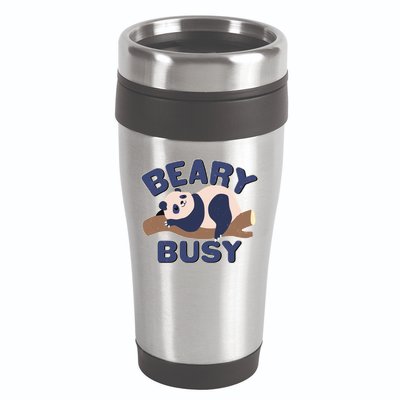 Beary Busy Cute Lazy Panda 16oz Travel Tumbler
