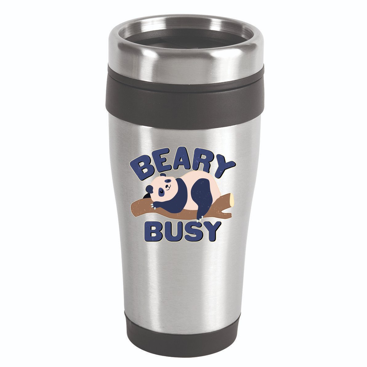 Beary Busy Cute Lazy Panda 16oz Travel Tumbler