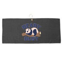 Beary Busy Cute Lazy Panda Large Microfiber Waffle Golf Towel