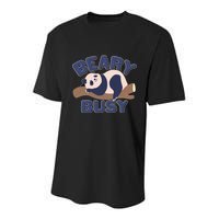 Beary Busy Cute Lazy Panda Youth Performance Sprint T-Shirt