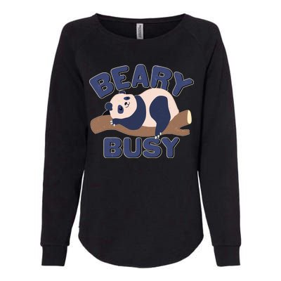 Beary Busy Cute Lazy Panda Womens California Wash Sweatshirt