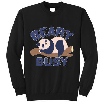 Beary Busy Cute Lazy Panda Tall Sweatshirt