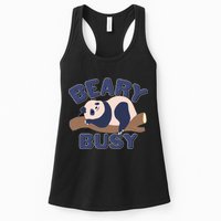 Beary Busy Cute Lazy Panda Womens Tank Top